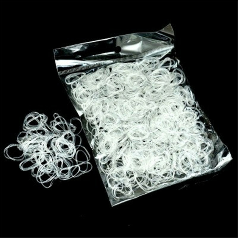 1000pcs/pack Transparent Hair Elastic Rope Rubber Band for Women Girls Bind Tie Ponytail Holder Accessories Hair Styling Tools