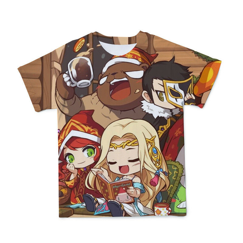 Trend letnie ubrania dla dzieci druk 3D Maple Valley wzór kreskówki Kawaii T-Shirt dziecięcy wszystkie mecze koszulki z okrągłym dekoltem