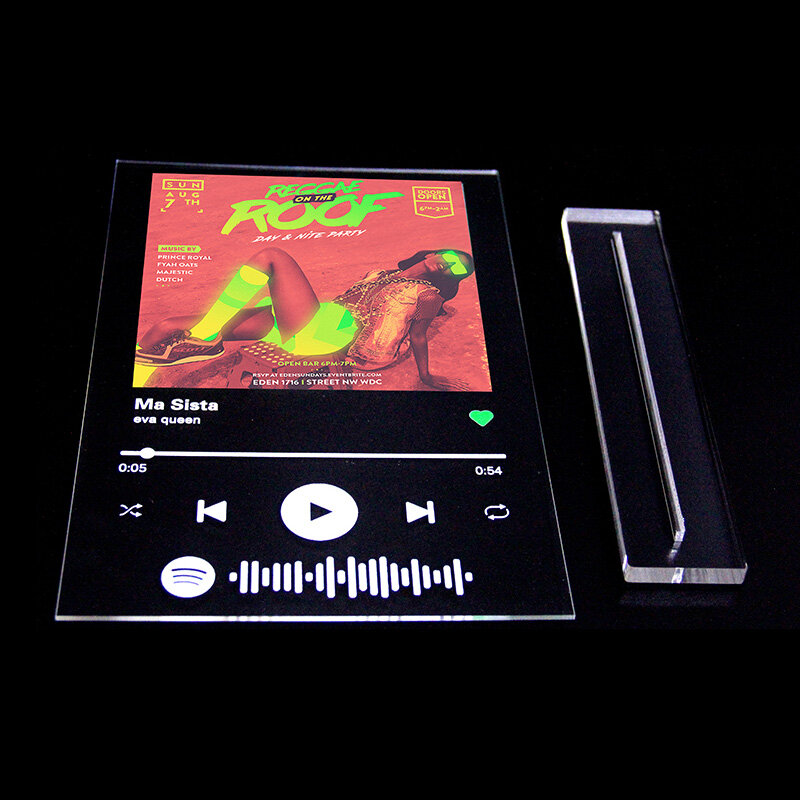 Spotify อะคริลิคส่วนบุคคลรูปภาพครบรอบ Plexiglass โปร่งใสแผ่นพลาสติกวงเล็บตกแต่งที่กำหนดเองเพลง