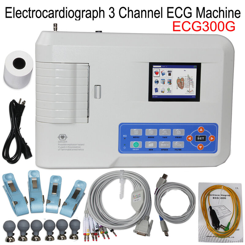 جديد Contec ECG300G سلم تخطيط القلب الكهربائي 3 /12 قناة 12 الرصاص EKG ماكينة عمل مخطط كهربية القلب مع برامج الكمبيوتر