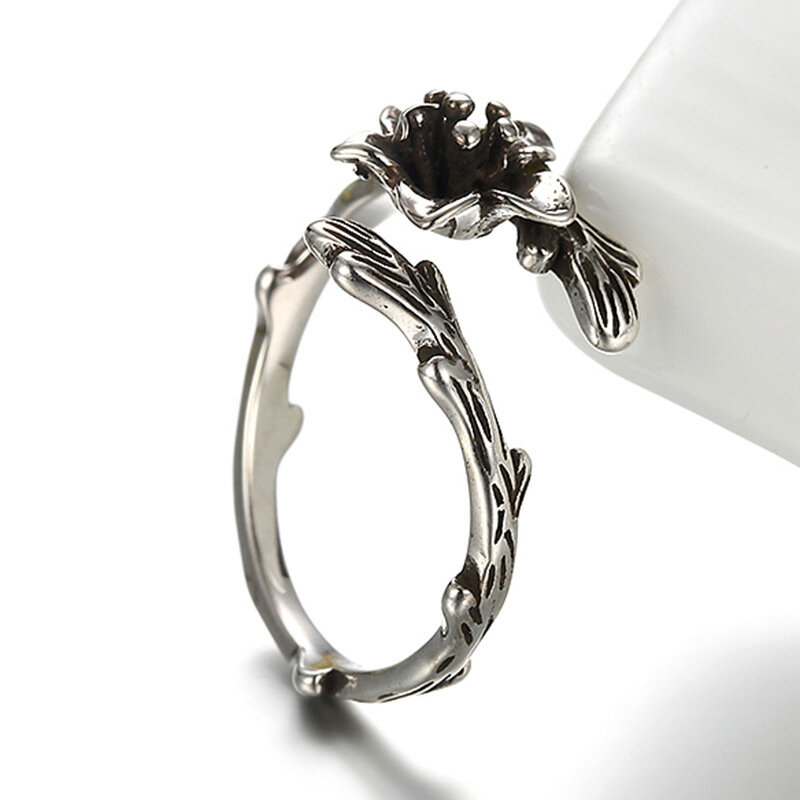 Antigo anel banhado a prata do vintage thai prata chapeado flor anéis para as mulheres jóias criativo rosa flor anel jóias anel anel anel anel anel anel anel anel anel anel anel anel anel