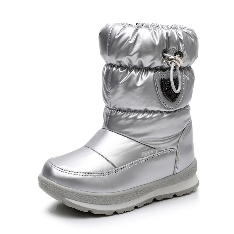 Botas de nieve impermeables para niños y niñas, zapatos cálidos de lana con lentejuelas, de princesa, invierno, 2020