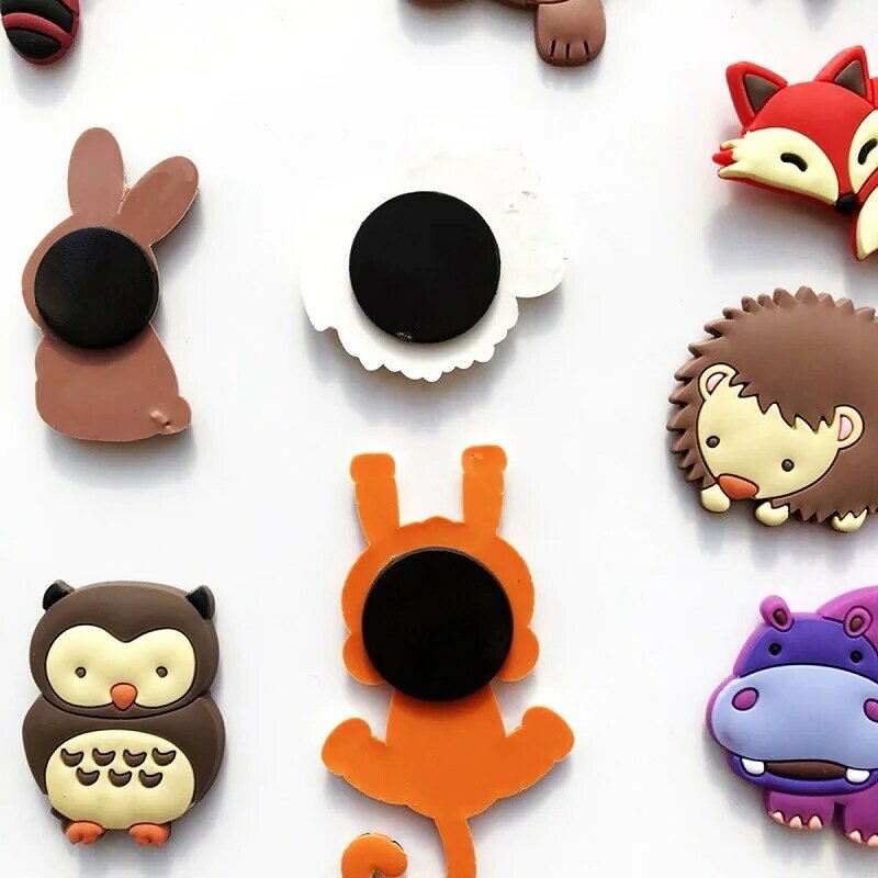 Creative Cartoon PVC Fridge Magnets Zoo Animal Magnetic Toys Toddler Souvenir Refrigerator Magnets Home Decor Magnetic Stickers