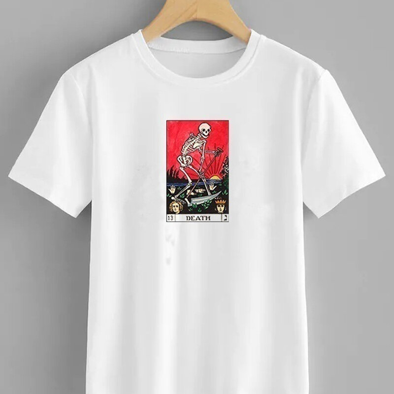 Sommer Frauen Retro Schädel Tod T Shirt Mode Tops Hipster Grunge Ästhetischen T Vintage Mode Top Gothic Kleidung
