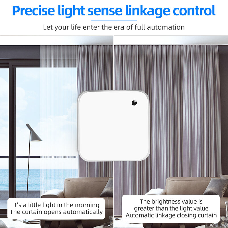 Tipo de bateria tuya casa inteligente wifi sensor de iluminação inteligente wifi brilho sensor vida inteligente alimentado por aaa bateria iluminação sensor