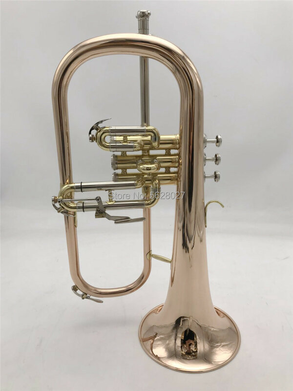 Bach novo bb flugelhorn ouro fósforo & cobre flugelhorn instrumentos musicais com caso bocal