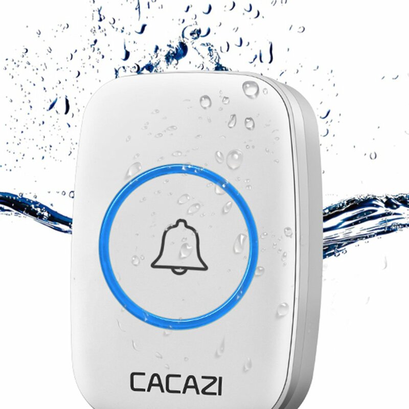 Cacazi新しいワイヤレスドアベル防水300メートルリモートeuプラグスマートドアのベルチャイムバッテリー1 2ボタン1 2 3受信機ac