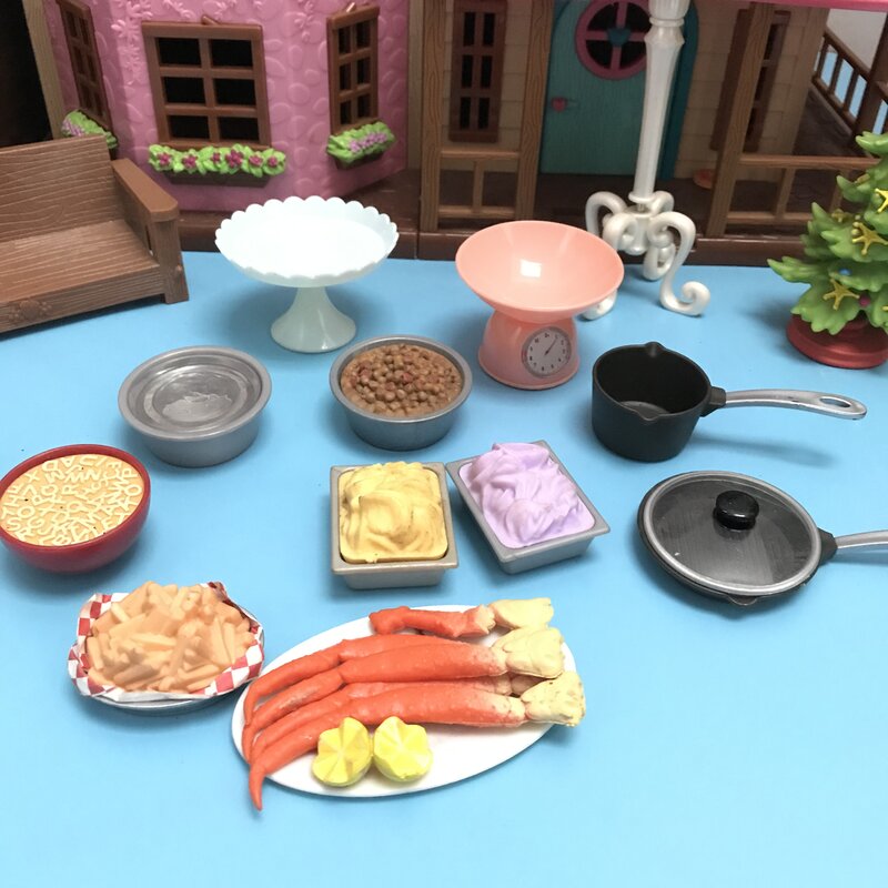 Piring Makan untuk And Boneka Aksesoris Makanan Makanan Simulasi Bermain Alat Peraga Lebih dari Rumah Hadiah Mainan untuk Anak-anak