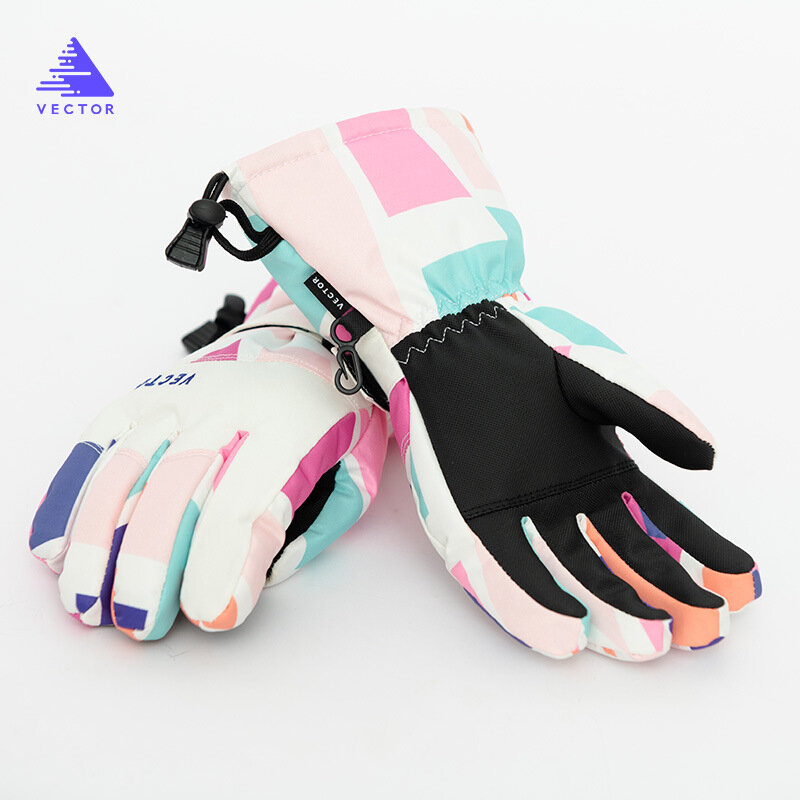 Las niñas caliente impermeable guantes de ciclismo niños de nieve a prueba de viento de esquí Snowboard guantes invierno guantes profesional térmica guantes de esquí