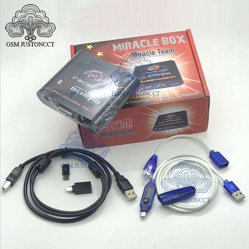 Boîte Miracle + clé Miracle avec câbles (mise à jour chaude V2.48), pour déverrouillage de téléphones mobiles chinois + déverrouillage de réparation