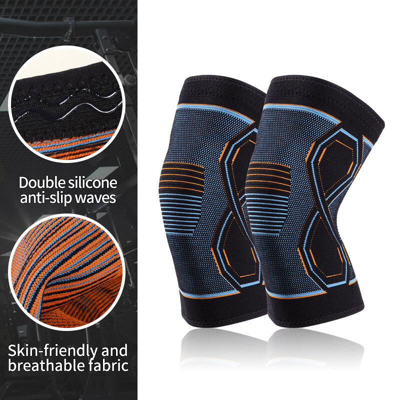 MASEDA – paire de genouillères de Sport, en Nylon, tricotées avec quatre genoux élastiques, genouillères respirantes