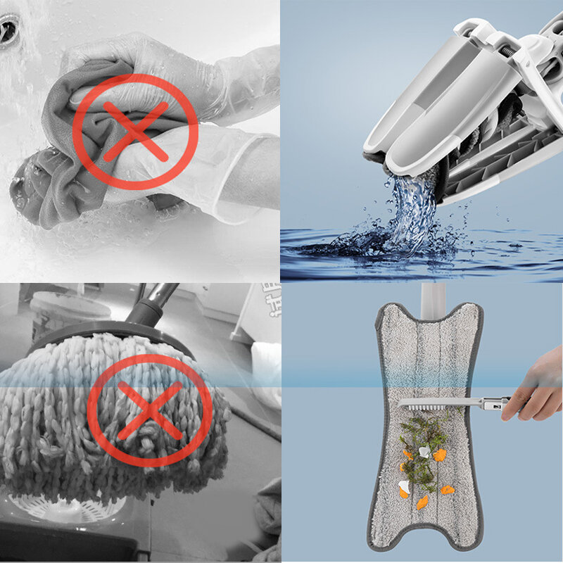 X-نوع ممسحة أرضية مسطحة مع استبدال رؤساء القماش 360 درجة ضغط ممسحة اليد خالية غسل المنزلية كسول ممسحة تنظيف المنزل أداة
