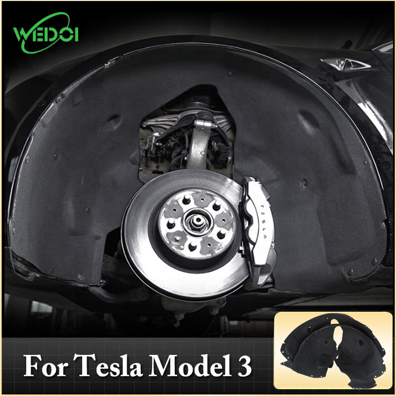 WEDOI Auto Vorderrad Noise Isolierung Baumwolle Für Tesla Modell 3 Sound Isolierung Baumwolle Flamme Rad Sound Trittschalldämmung Matte