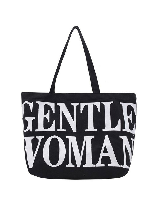 Bolso de lona de gran capacidad para mujer, bolsa informal de un solo hombro, bolso de tela con cubo abierto