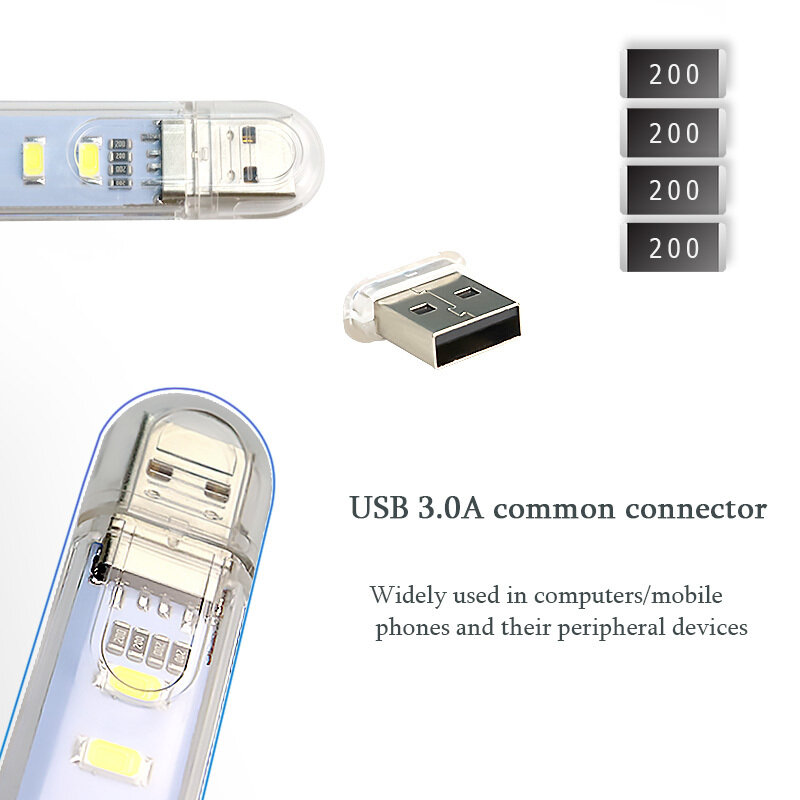 USB LED 독서 램프 전원 은행 전원 책 손전등 5V 휴대용 책 빛 3 LEDs 8 LEDs 야간 조명 미니 U 디스크 램프