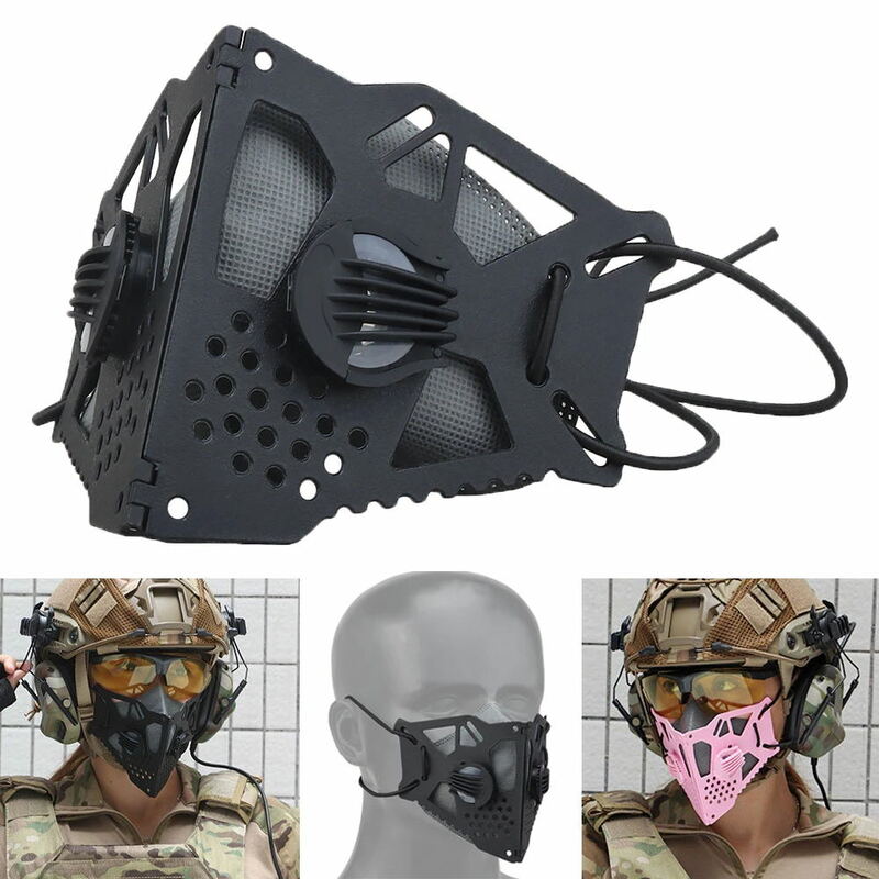 Máscara táctica N90 de media cara, máscara plegable a prueba de polvo y viento para conducción al aire libre, Cosplay de caza militar