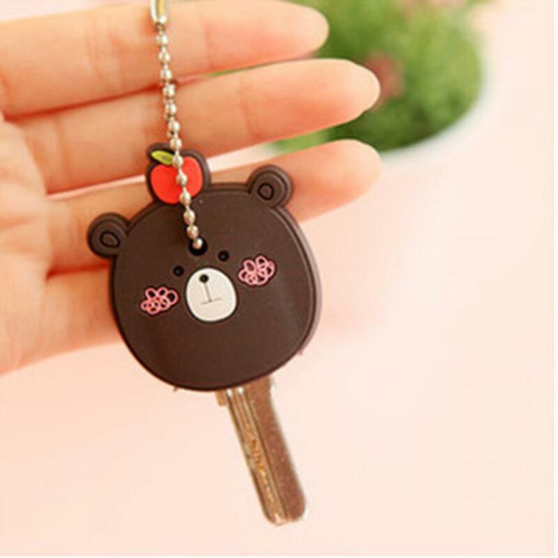 Lovely Korea Cute Animal Soft Key Top pokrowiec na główkę łańcuszek Cap brelok pasek-uchwyt do telefonu