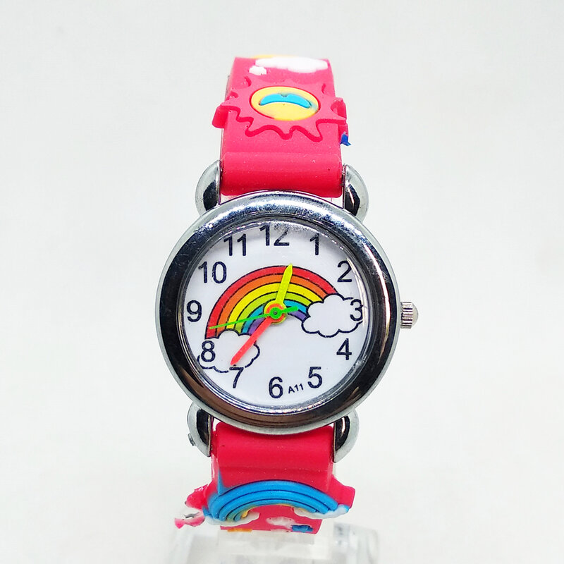 Cor do arco-íris crianças relógio crianças relógios meninos meninas relógio digital eletrônico de quartzo relógio do bebê presente do miúdo montre enfant