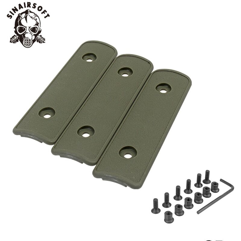 Tactical 4 "High Impact Polymer Rail Pannello Sezione Paramani Cover Per KeyMod Ferroviarie Paramani Frontale Paintball Shooting 3 pz/pacco