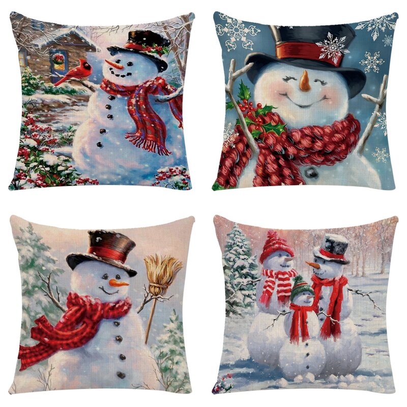 คริสต์มาสสำหรับตกแต่งบ้าน Merry Christmas Cushion Cover ซานตาคลอส Elk 2021เครื่องประดับคริสต์มาส Natal Navidad ใหม่ปี2022