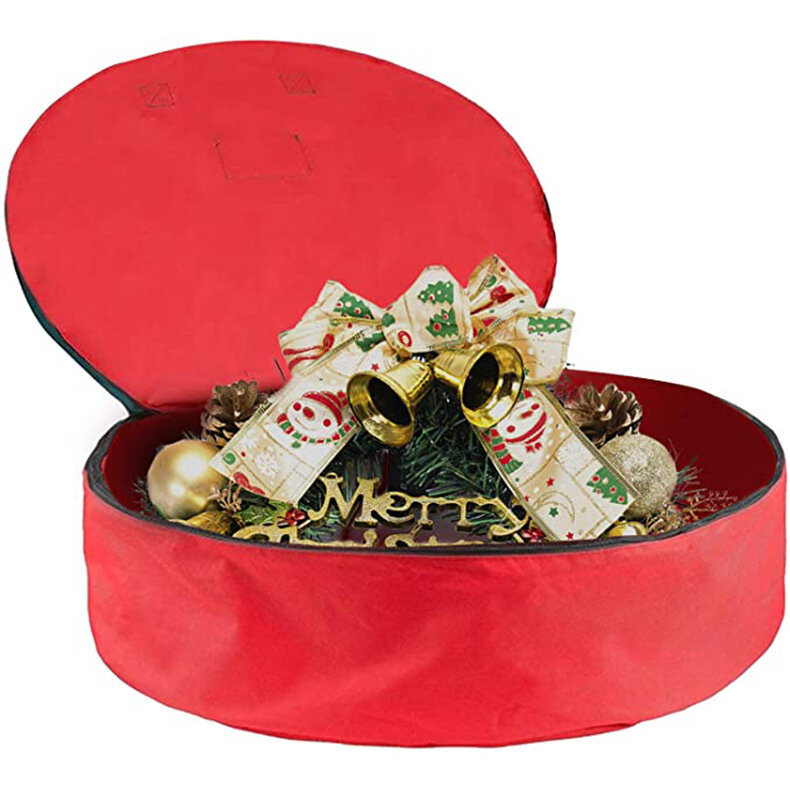 Bolsa de almacenamiento de corona de árbol de Navidad plegable, bolsa grande y pequeña para el hogar, funda protectora impermeable