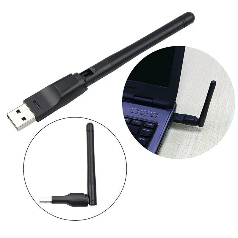 ใหม่ WiFi การ์ดเครือข่ายไร้สาย USB 2.0 150M 802.11 B/G/N LAN อะแดปเตอร์เสาอากาศหมุนได้สำหรับแล็ปท็อป PC Mini Wi-Fi Dongle MT7601