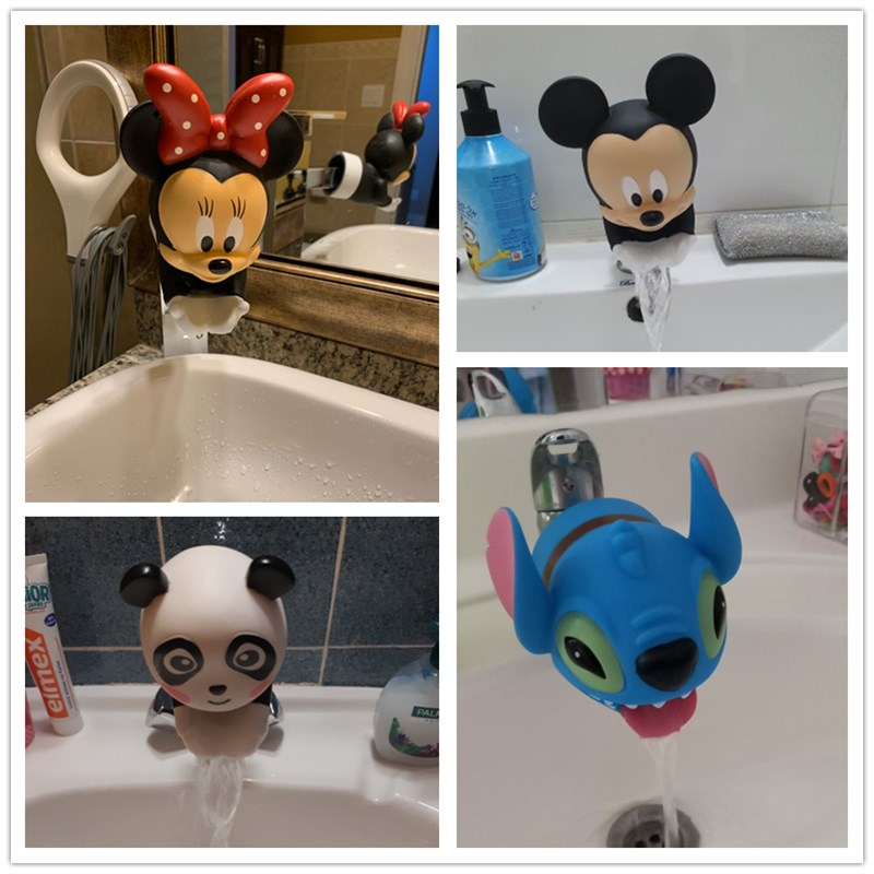 Disney Extenderก๊อกน้ำการ์ตูนMinnie Mickeyน้ำExtensionเครื่องมือช่วยเด็กล้างมือห้องน้ำWater Tap Extender
