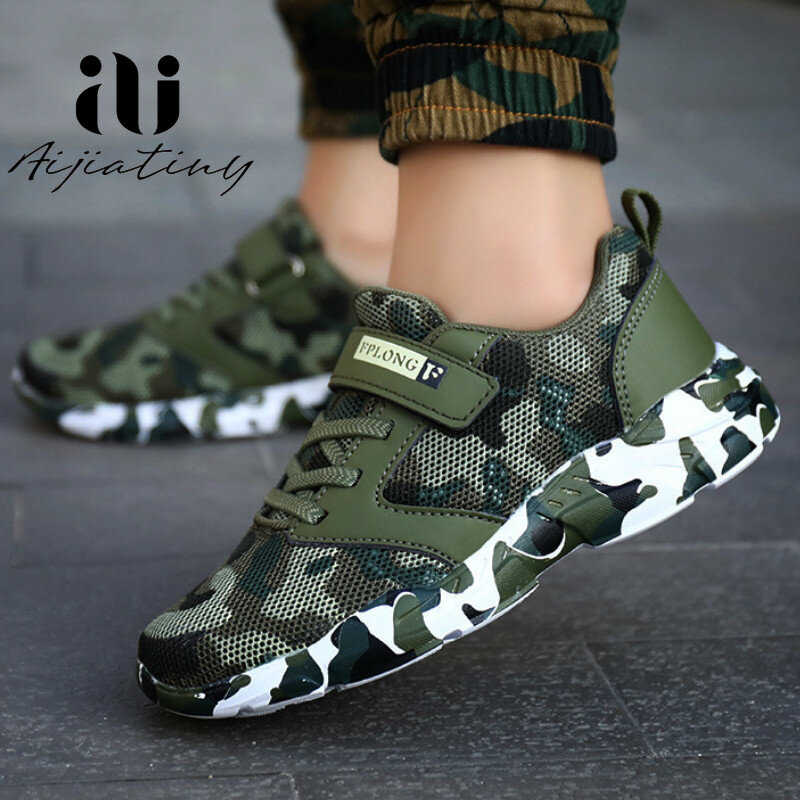Spring kids sneakers Children Shoes Camouflage Leather boy kids shoes fashion Waterproof sport shoes for girls 2020
