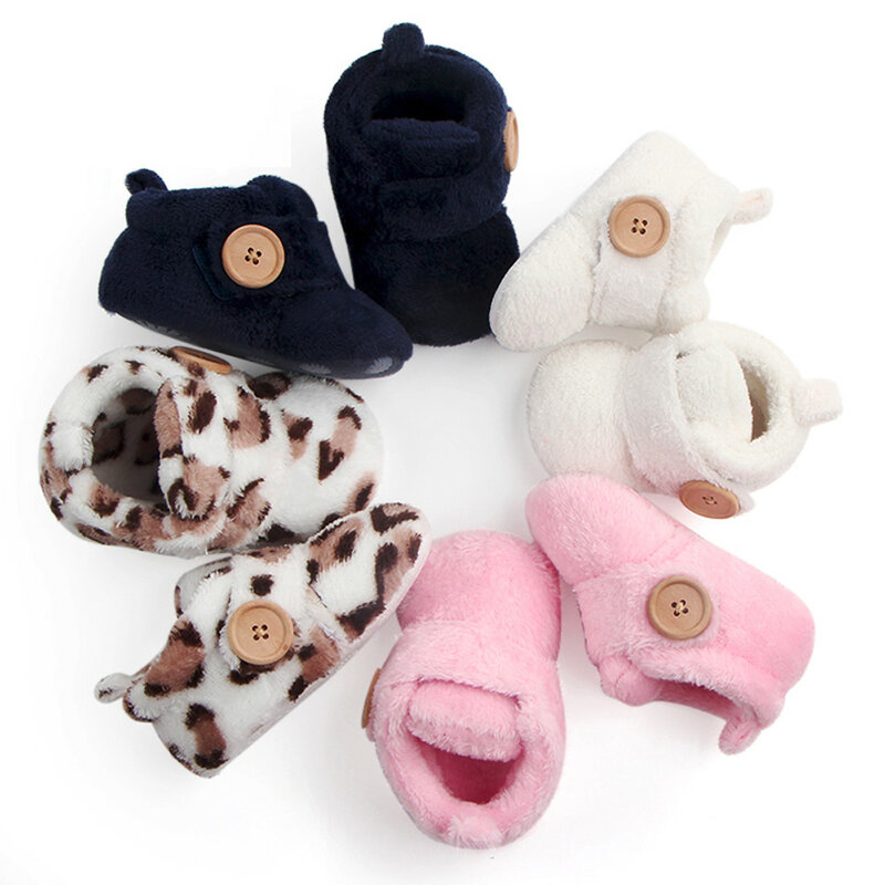 Newborn Baby Socks Shoes Lovely Toddler First Walkers Baby Shoes Round Toe Flats Soft Slippers Shoes Warm Infant Crib Shoes