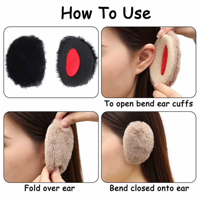Protección suave para los oídos, cubierta gruesa cálida para los oídos, sin banda orejeras, calentadores de orejas, forro polar esponjoso
