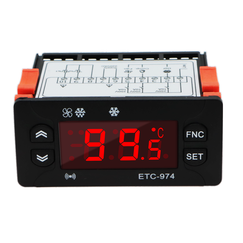 Controlador de temperatura de termostato de ETC-974, termómetro Digital de Control de humedad, higrómetro, alarma de refrigeración, Sensor NTC de 220V