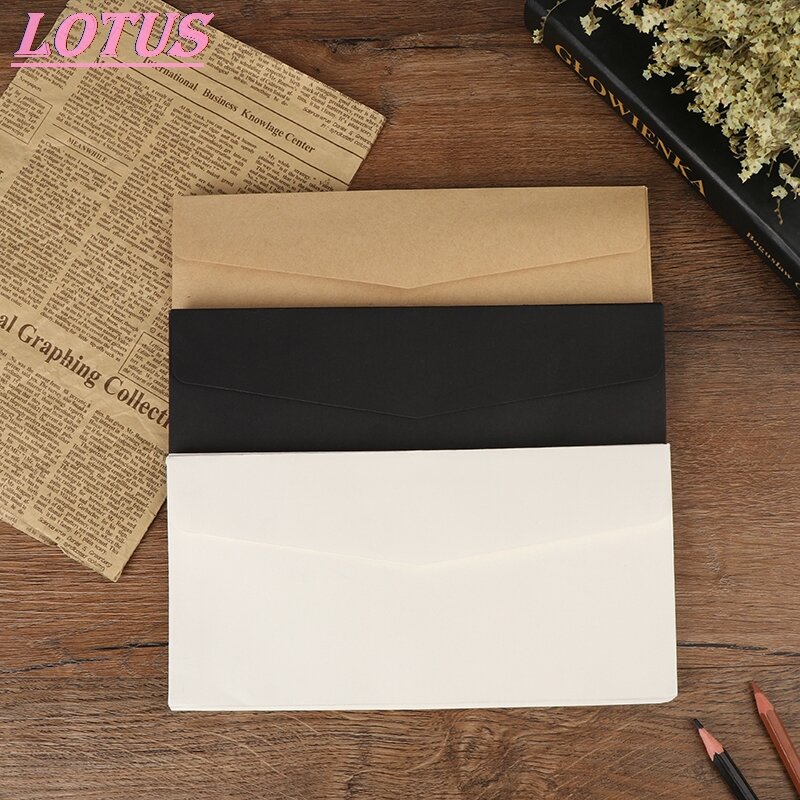 10Pcs Clássica Em Branco Mini Envelopes com Janela de Papel Envelope Do Convite de Casamento