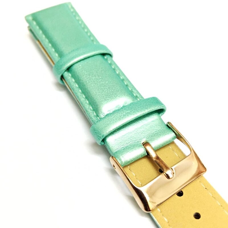 New Fashion Arabic Digital Women's Watch Minimalist Ultra-Thin Rose Gold Case Quartz Wristwatches Green Leather Strap