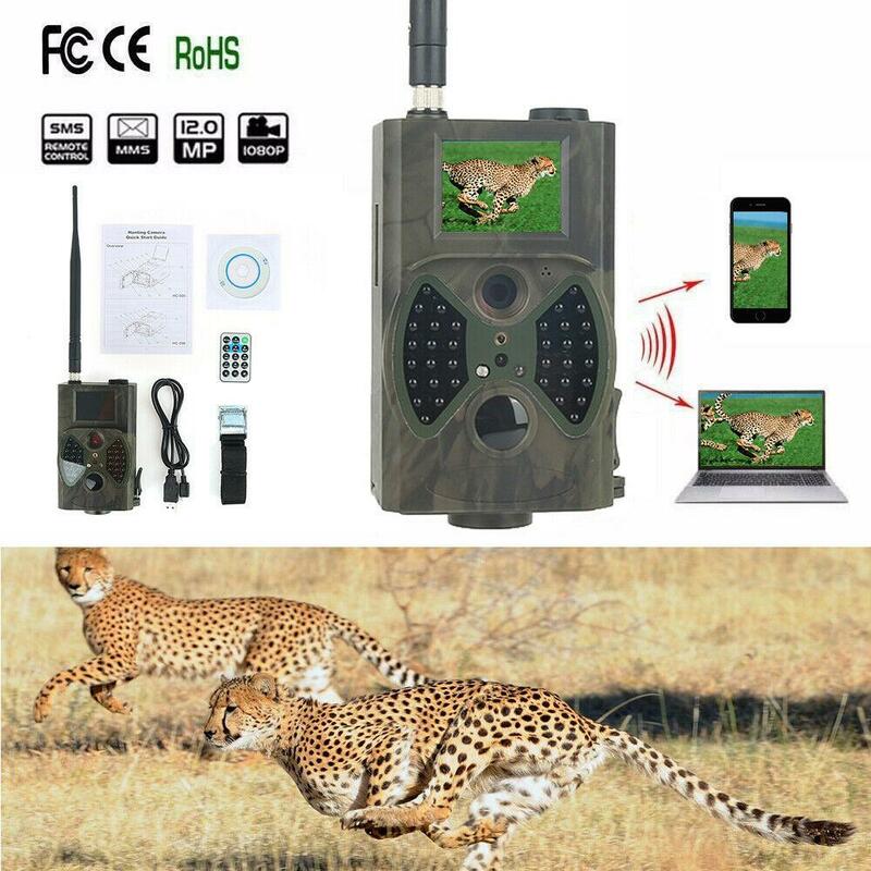 HC300M 방수 카메라 감시 Celluar 2G MMS SMS SMTP 사진 트랩 나이트 비전 야생 동물 적외선 무선 사냥 카메라