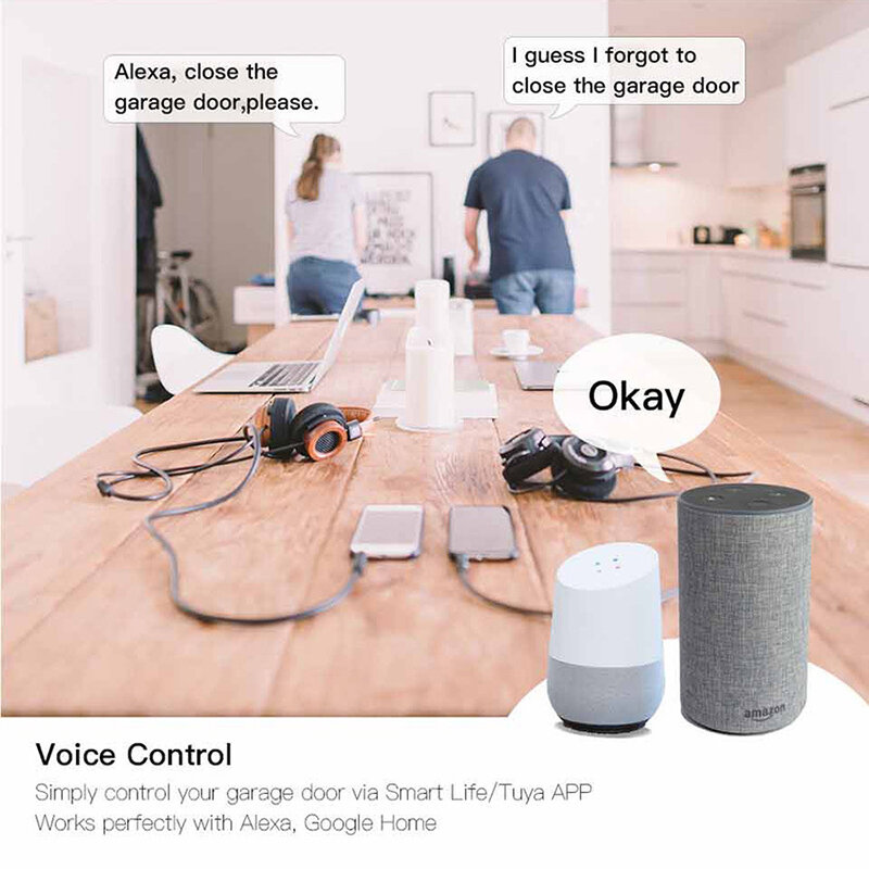 Baru Pengontrol Pembuka Pintu Garasi Pintar Sakelar WiFi Bekerja dengan Alexa Echo Google Home SmartLife/Tuya Kontrol Aplikasi Tidak Memerlukan Hub