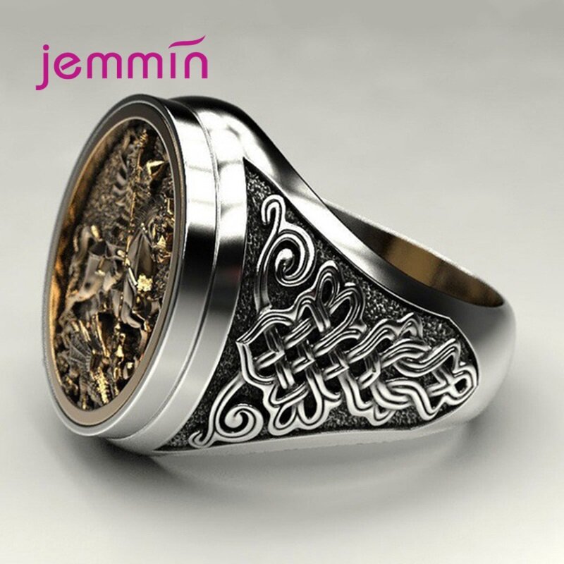 Vintage 925 Sterling Silver Men Rings Hip hop Punk Rock Ring Retro Male Jewelry Party Accessories Cost Price