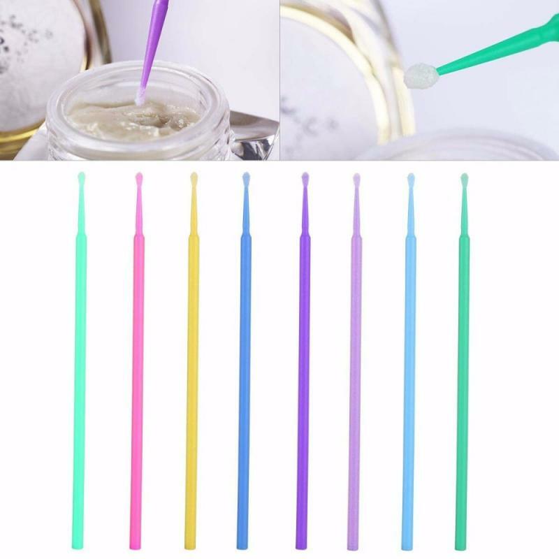 100 pçs descartável microbrushe cílios escovas cotonete cílios extensão maquiagem individual micro escova aplicadores removendo ferramentas