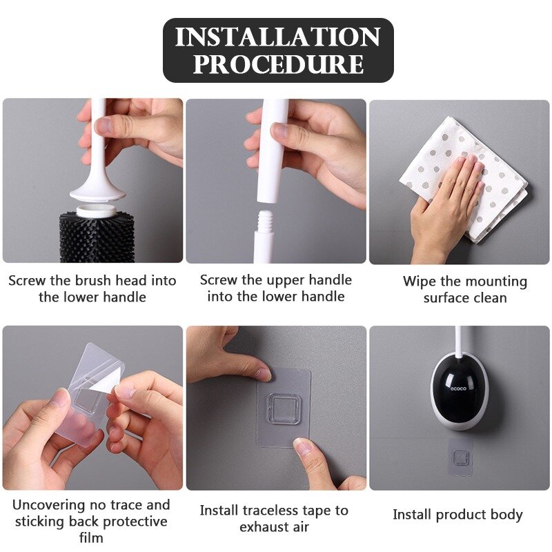 Siliconen Wc Borstel Voor Wc Accessoires Lensbare Toiletborstel Muur Gemonteerde Cleaning Tools Home Badkamer Accessoires Sets