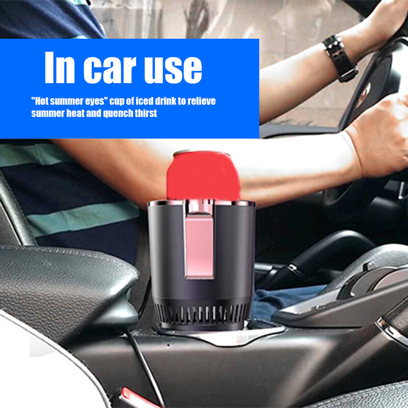 12V 2 In 1 Tempat Cangkir Mobil Pintar Pendingin Hangat Digital Suhu Tampilan Cangkir Minuman Minuman Dapat Dingin Botol Bayi Hangat