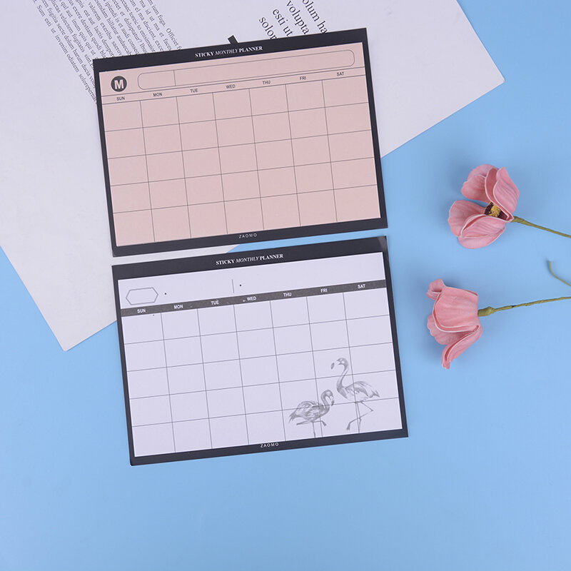 Simple Desktop Schedule Planner รายเดือน Plan Kawaii Mini โน้ตบุ๊คอุปกรณ์สำนักงานทำงานประสิทธิภาพสรุป Organizer