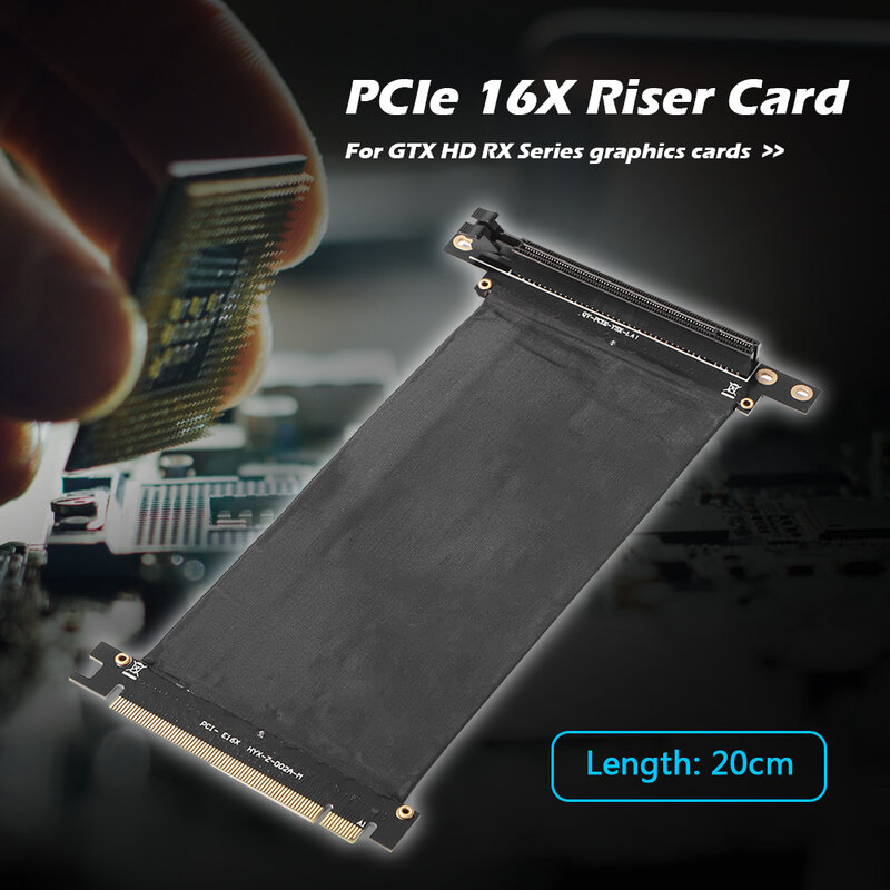 PCIe 3.0 16X 연장 케이블 90도 PCI-E Express 16X to 16X 라이저 카드 유연한 리본 익스텐더
