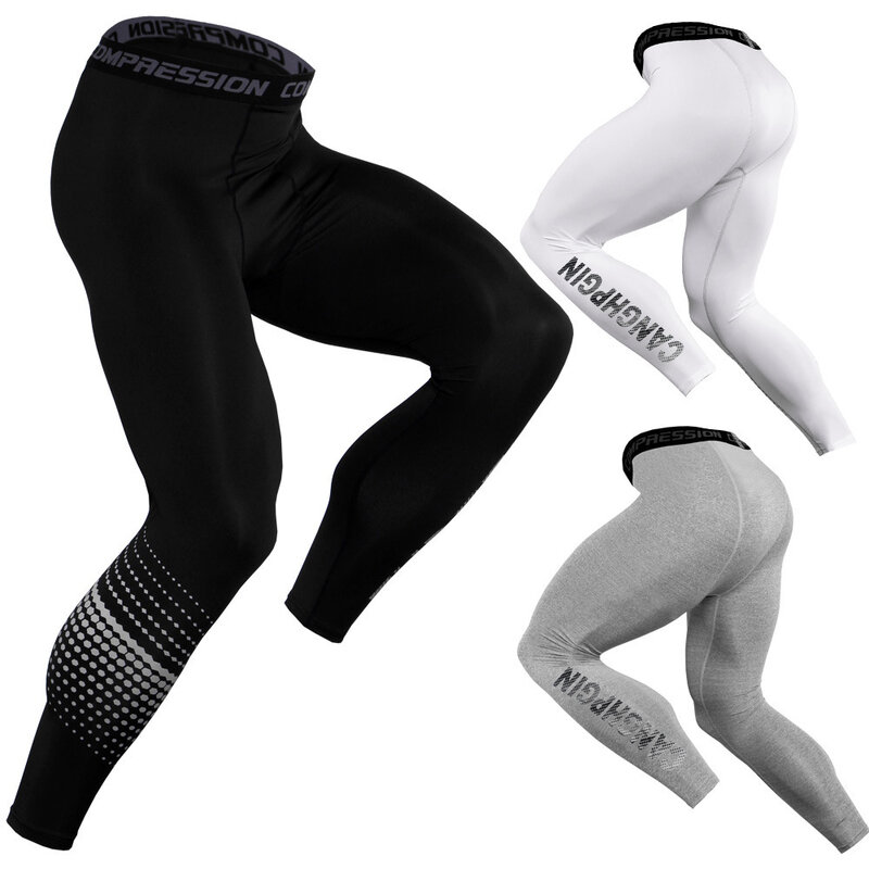 Calça leggings masculina de compressão, calça de compressão para treinamento, academia, corrida, esportes, malhação, roupa esportiva
