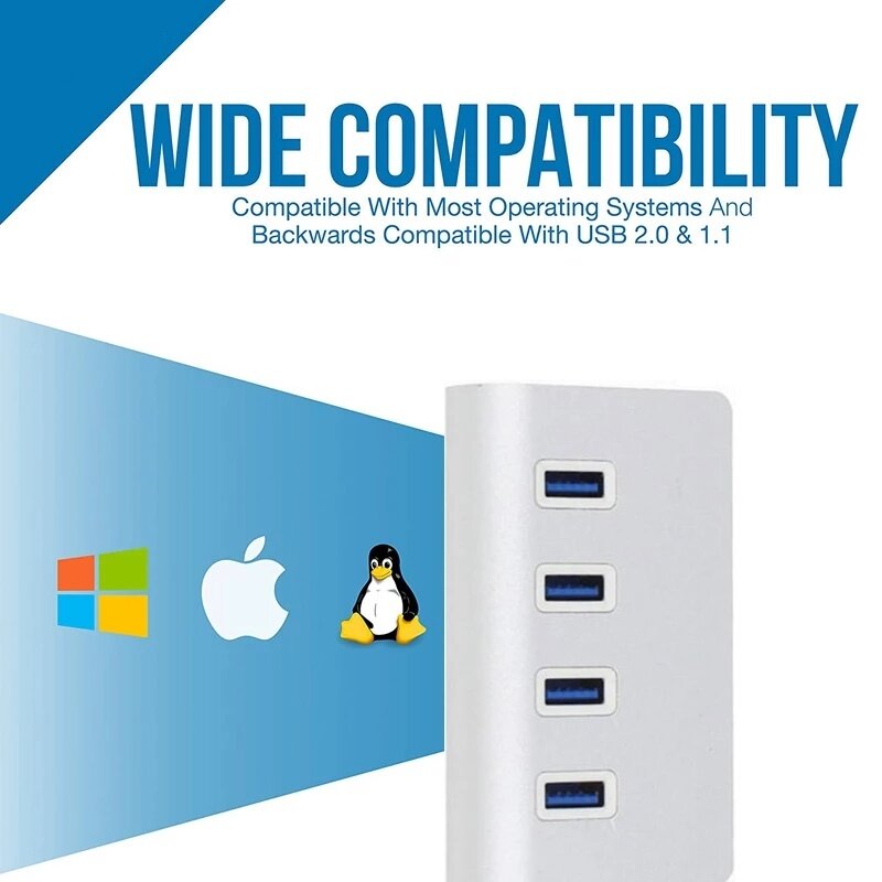 USB 3,0 концентратор, 4 порта, 5 Гбит/с, высокоскоростной адаптер питания, мульти USB 3,0 концентратор, USB-разветвитель, аксессуары для компьютера
