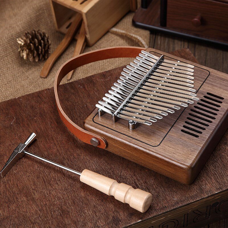 Pianoforte portatile 17 tasti Kalimba Thumb Piano realizzato da una scheda strumento musicale in legno di mogano di alta qualità