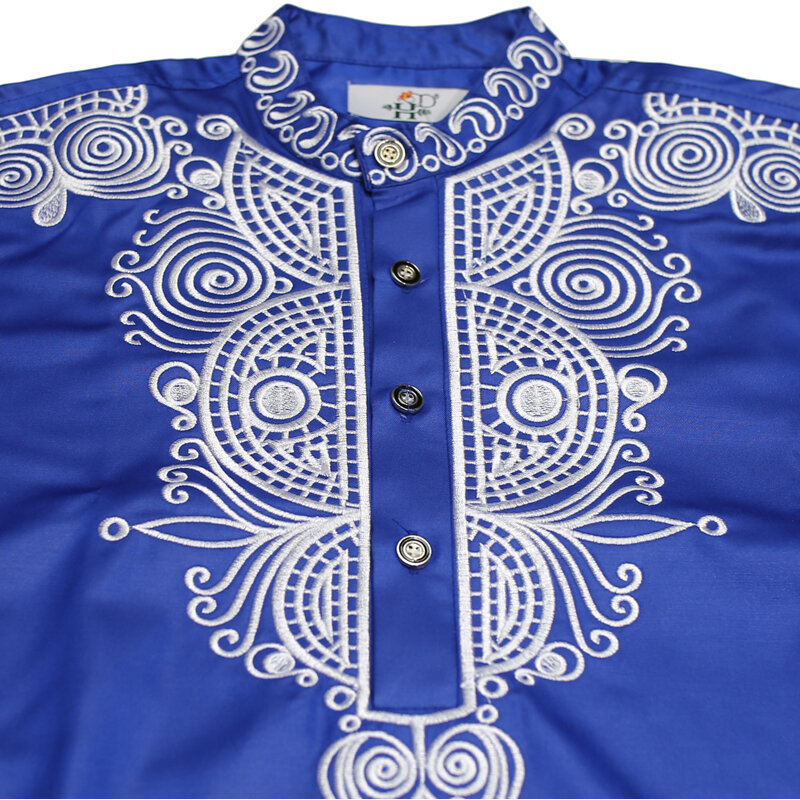 H & D Dashiki męskie Top Pant 2 sztuk strój zestaw afrykańskich mężczyzn ubrania 2021 Riche ubranie afrykańskie dla mężczyzn Dashiki koszula z spodni