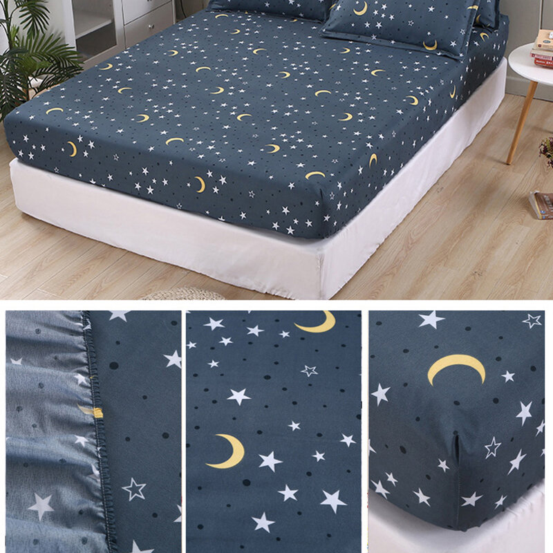 1pc hoja de cama Noche azul cielo reactiva impreso sábanas de cama gran oferta funda de almohada drap de lit hoja elástica
