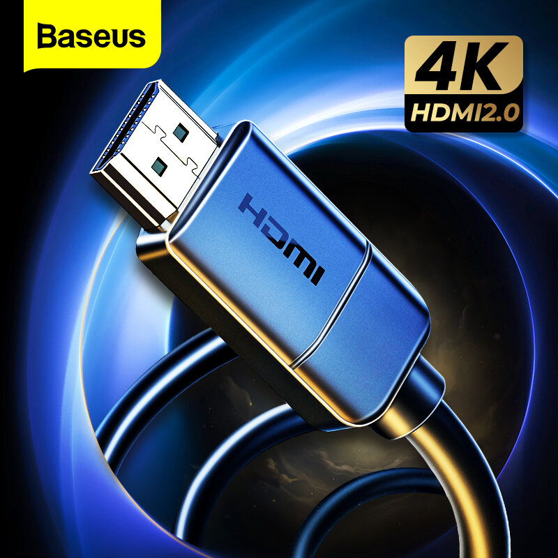 Baseus hdmi cabo 4k para hdmi 2.0 cabo de vídeo para tv monitor digital splitter ps4 swith caixa projetor displayport hdmi cabo de fio