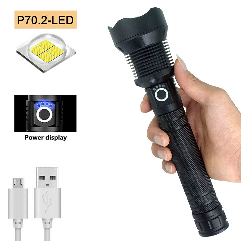 USB Oplaadbare Zaklamp XHP70 Flexibele Extensible Telescopische Zoon Tactische LED Thorch Lamp Super Heldere Waterdichte Spoltligh