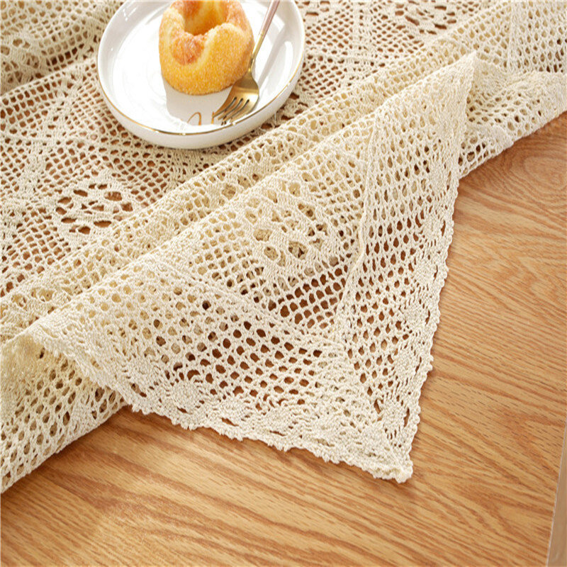 Toalha de mesa decorativa retangular tn, toalha de mesa tipo renda