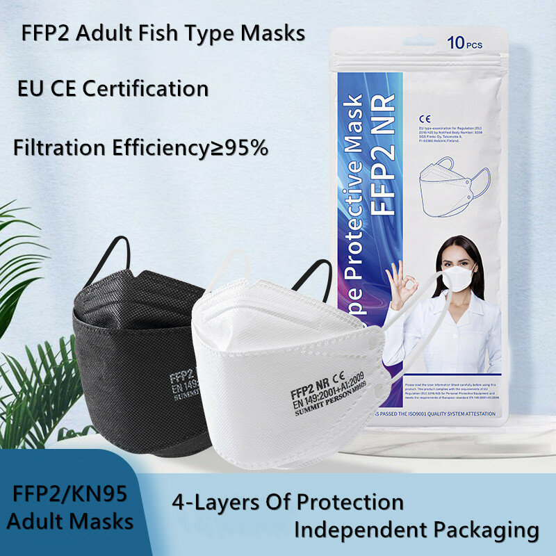 Маска для взрослых FFP2 в форме рыбы KN95, тушь для ресниц, одобренная CE, маска FPP2, защитная маска KN95/FFP2, респиратор против пыли, маска KN95 FFP2